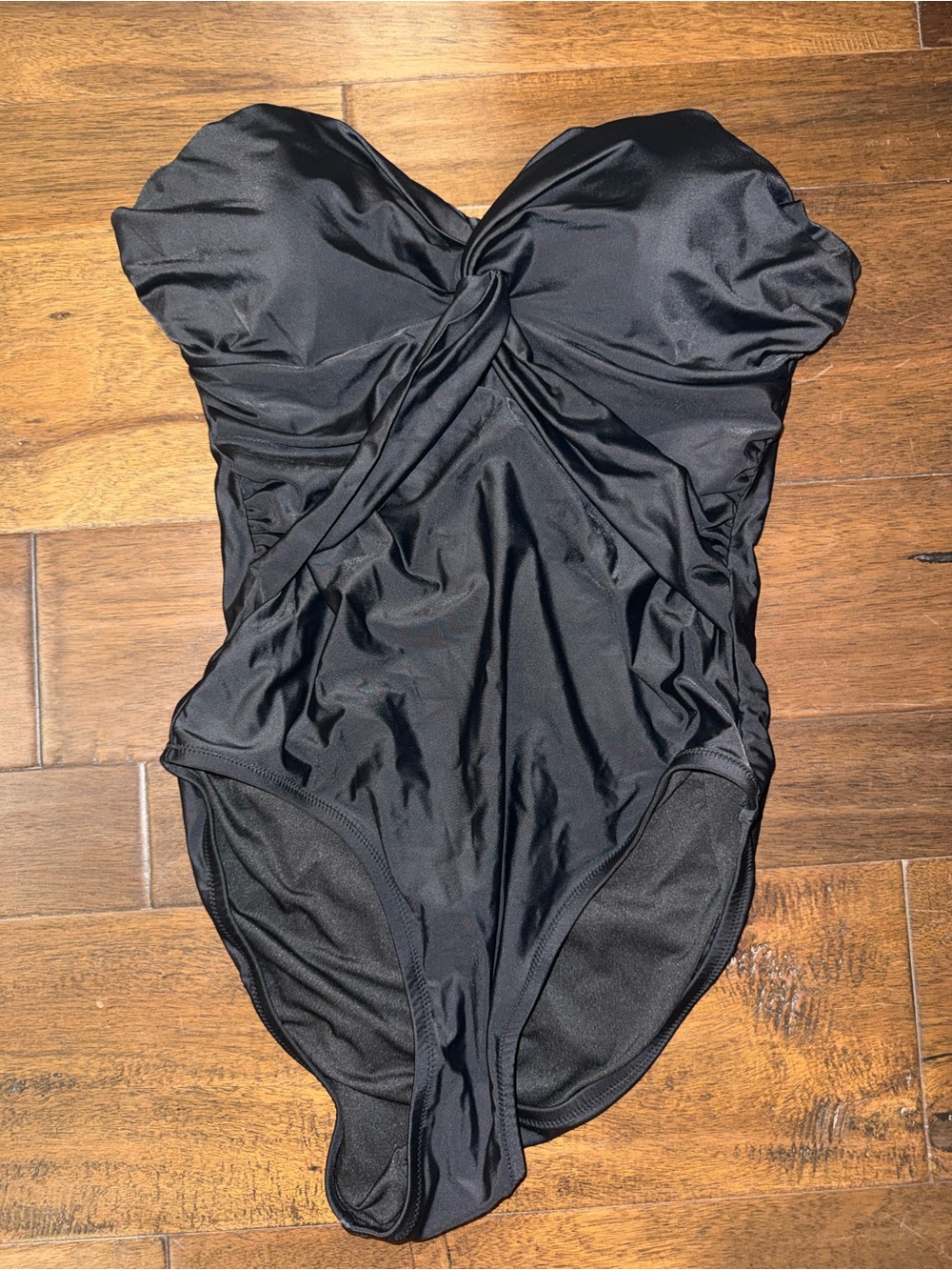 J. Crew Black Twist-Front One-Piece Swimsuit